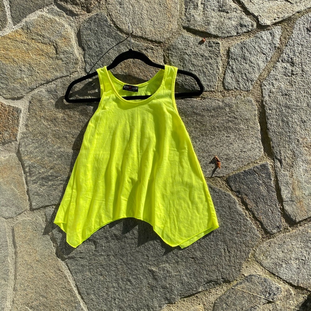 Lori and Jane girls size 14 neon yellow tank top